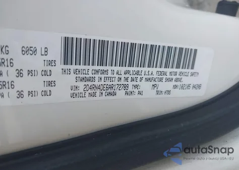 2010 Dodge Grand Caravan Se z USA, uszkodzony, nr VIN 2D4RN4DE6AR172789